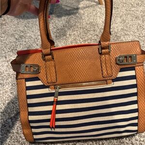 ALDO Striped Tan and Orange Handbag